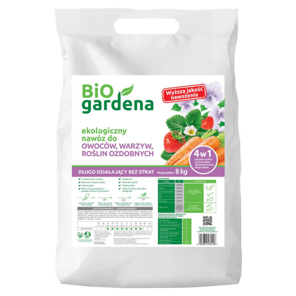 BIO GARDENA dystrybutor: Bio Planet, Wilkowa Wieś Nawóz do owoców, warzyw i roślin ozdobych EKO 8 kg - 0851-32499