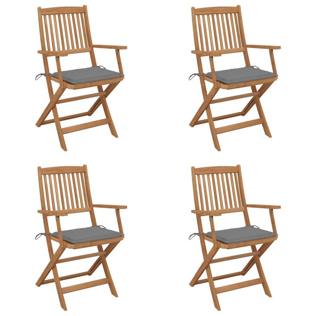 top vidaXL Składane krzesła ogrodowe z poduszkami 4 szt. drewno akacjowe 3064618 3064618