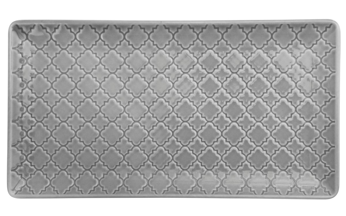 Lubiana Talerz płytki prostokątny 24x13cm Marrakesz szary 300673