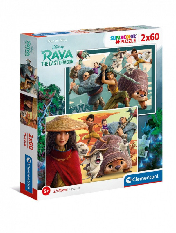 Clementoni Puzzle 2x60 Super Kolor Raya and The Last Dragon -