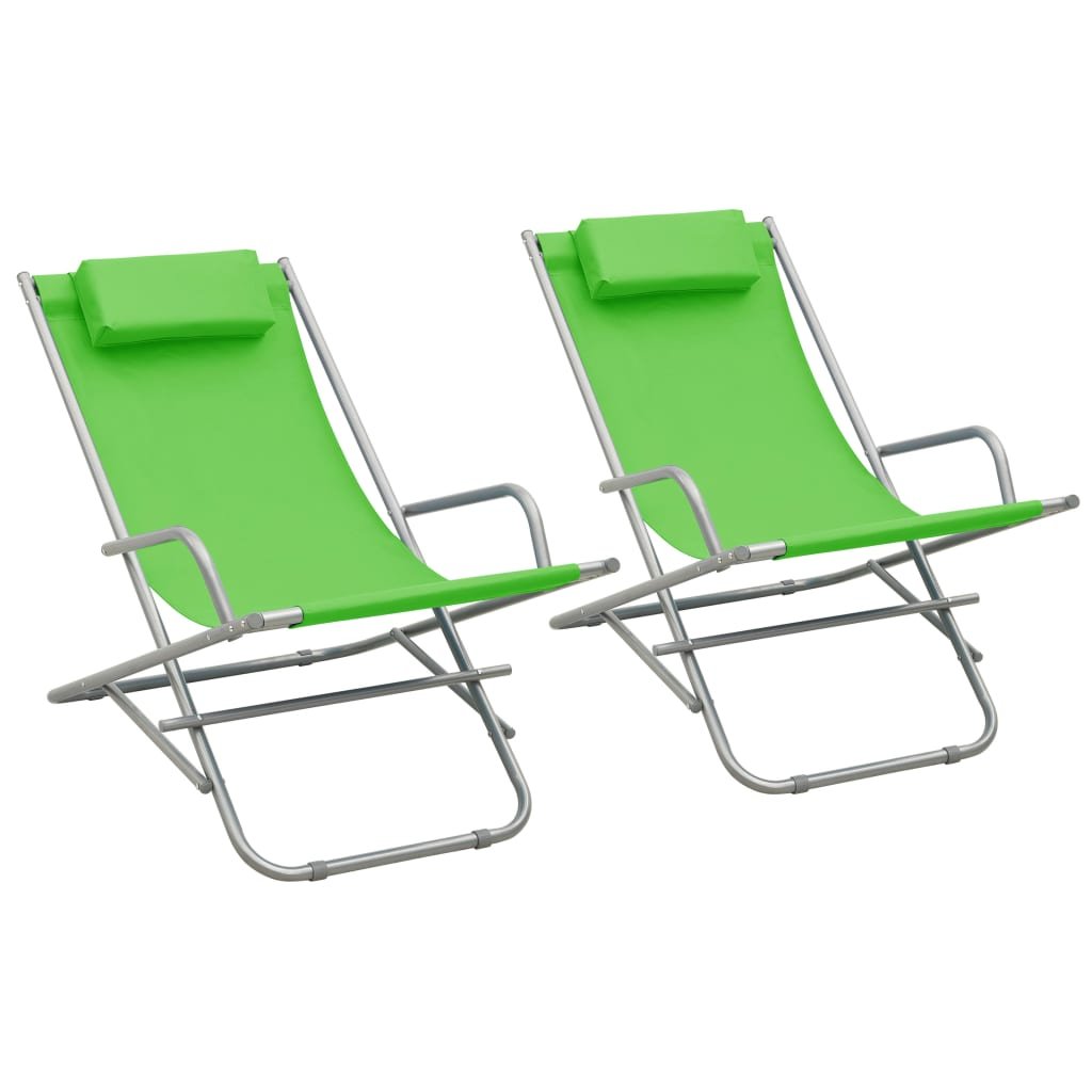 vidaXL Krzesła bujane, 2 szt., stal, zielone 310339