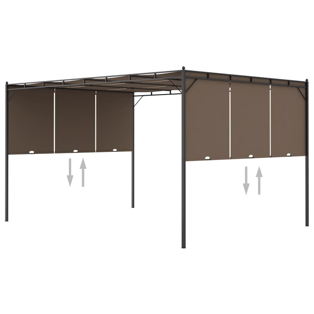 vidaXL Altana ogrodowa z zasłoną, 4 x 3 x 2,25 m, kolor taupe! 312264
