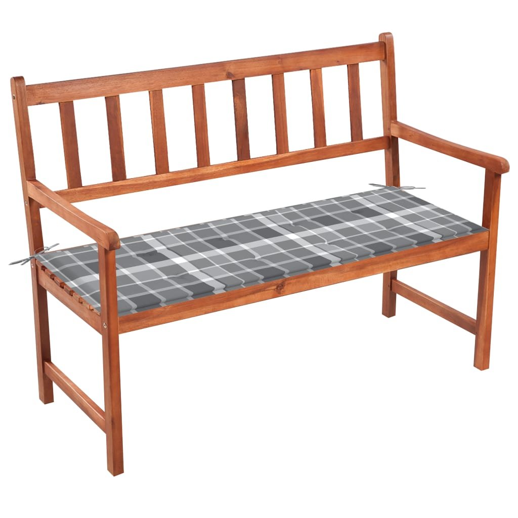 vidaXL Ławka ogrodowa z poduszką, 120 cm, lite drewno akacjowe 3063782