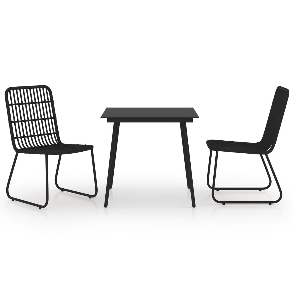 vidaXL 3-cz zestaw mebli ogrodowych rattan PE i szkło 3060243