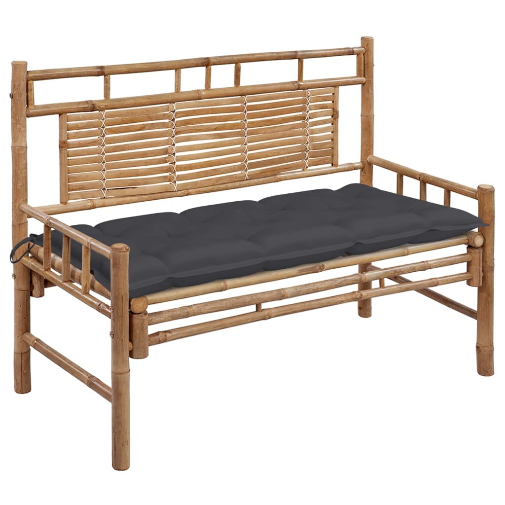 vidaXL Ławka ogrodowa z poduszką, 120 cm, bambusowa 3063891