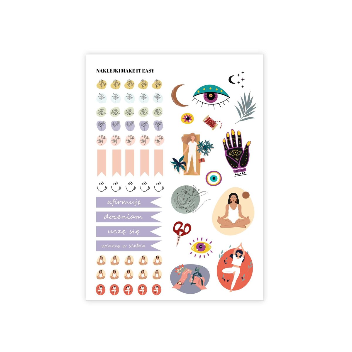 Naklejki, A5, Refleksyjny planner - Make It Easy
