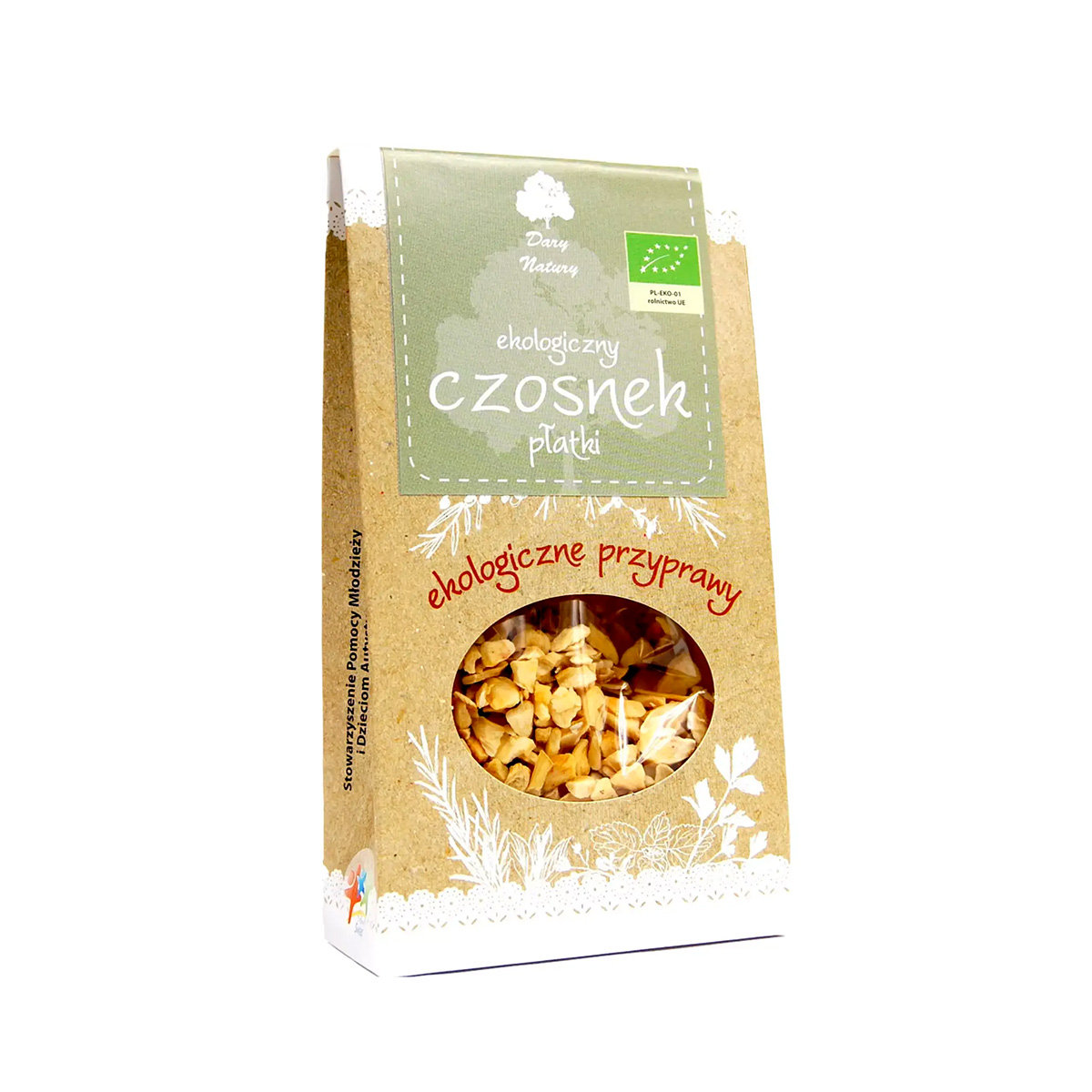 Dary Natury przyprawy i zioła BIO CZOSNEK SUSZONY W KAWAŁKACH BIO 50 g - DARY