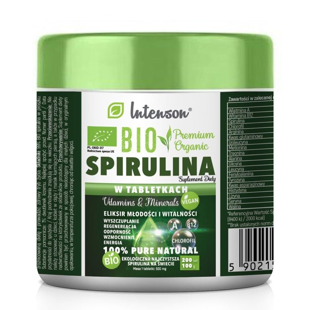 Intenson Spirulina w tabletkach BIO 200 szt. -