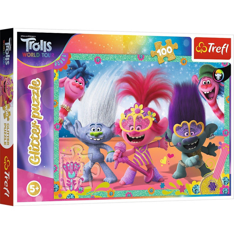 Trefl Puzzle 100 Glitter Brokatowe Trolle