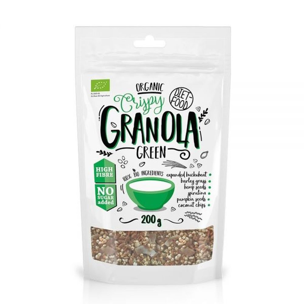 Lumarko Granola Zielona Ze Spiruliną I Sproszkowanym Młodym Jęczmieniem Bio 200 G !