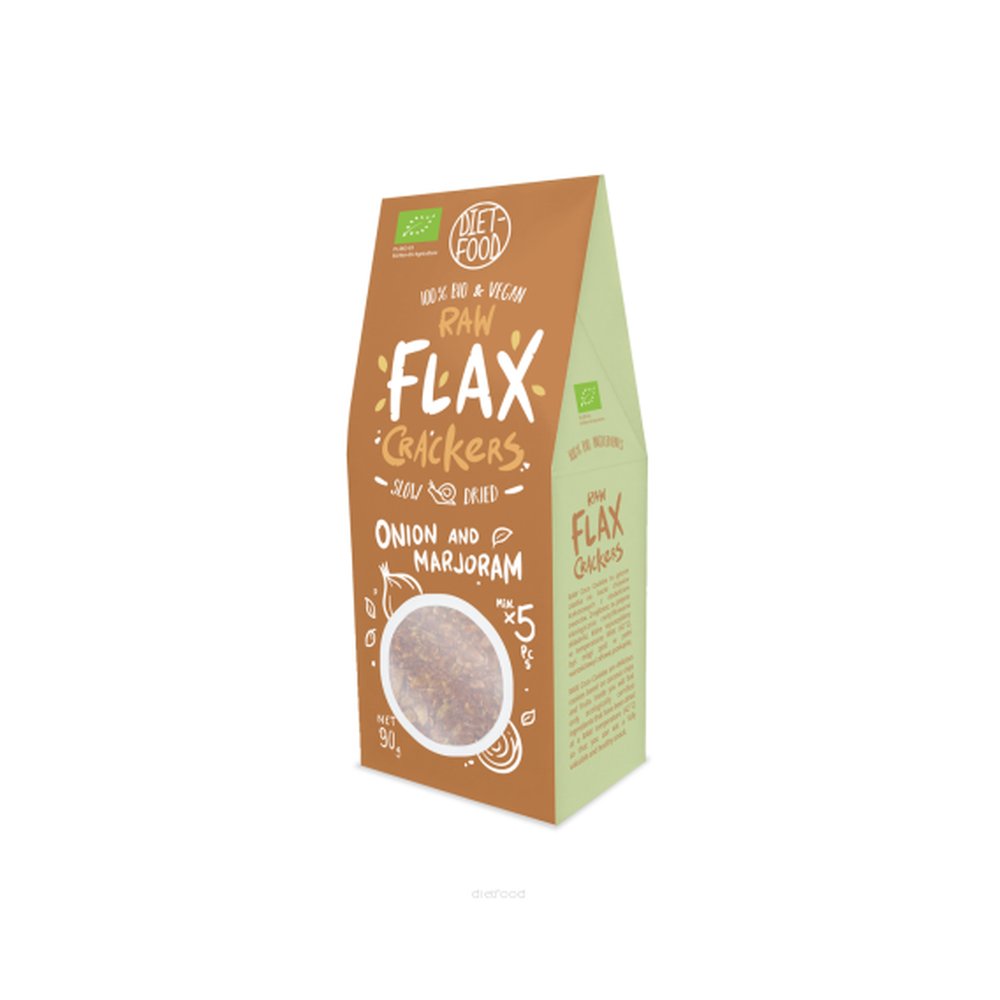 BIO KRAKERSY Z CEBULĄ I MAJERANKIEM - FLAX 90 g 5906395147922