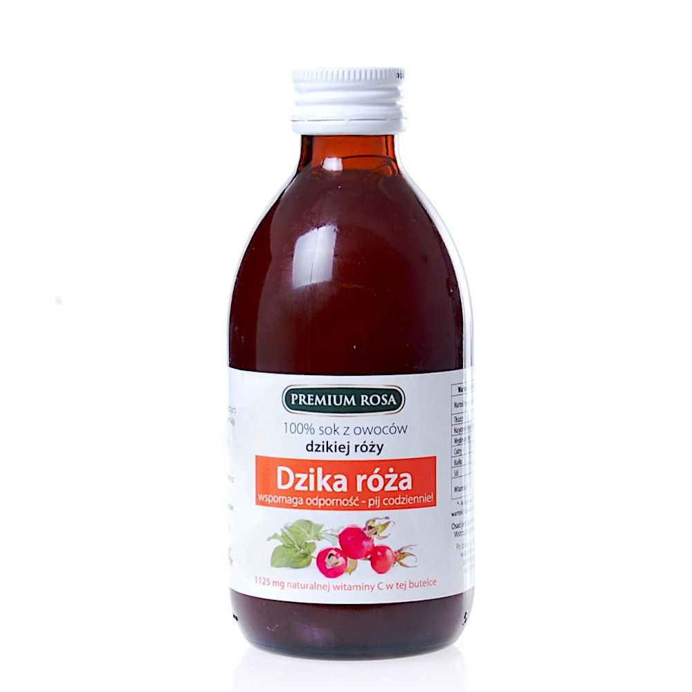 Premium Rosa Sok z owoców dziekiej róży z witaminą C 250ml - 5902036000960