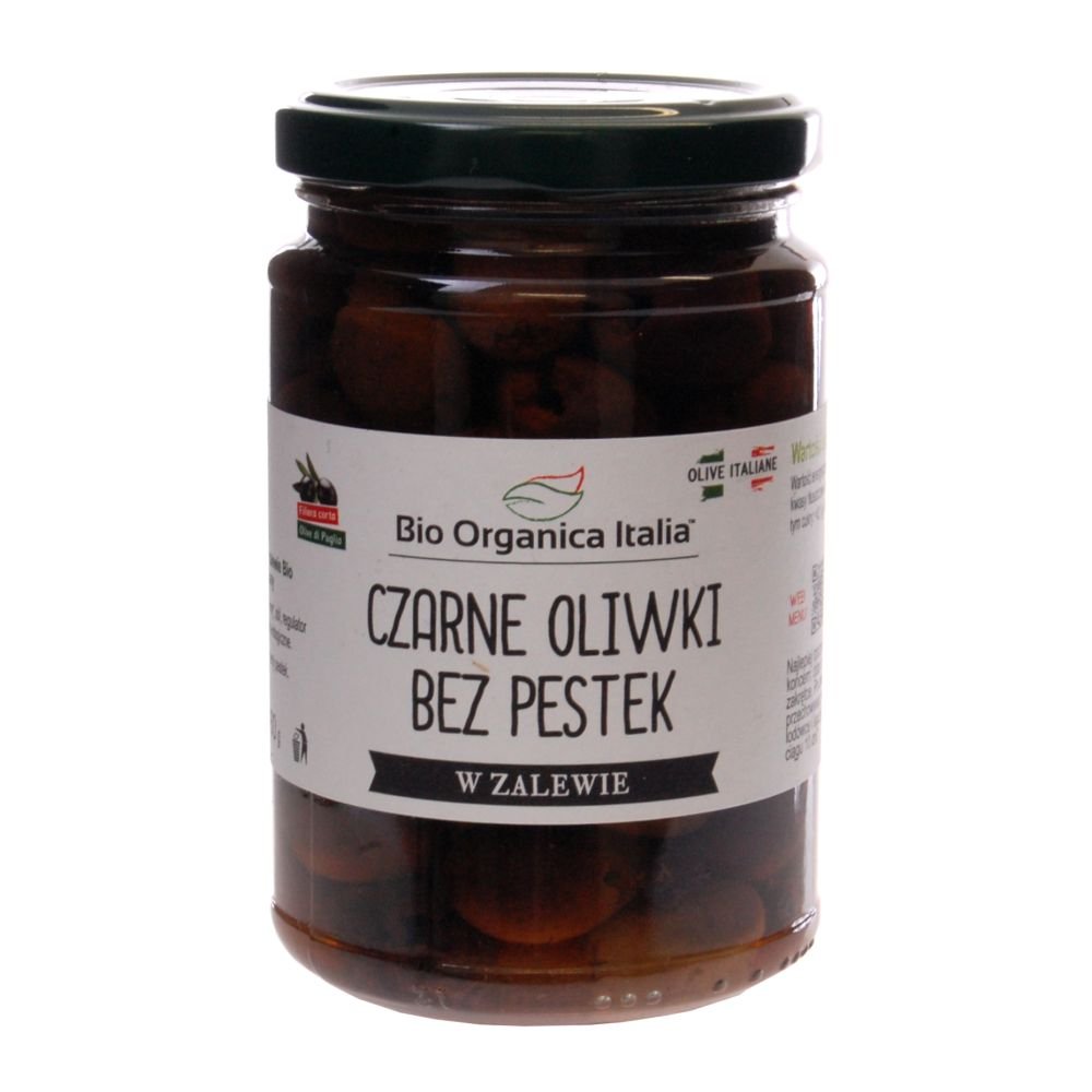 Biorganica OLIWKI CZARNE BEZ PESTEK W ZALEWIE BIO 280 g - NUOVA