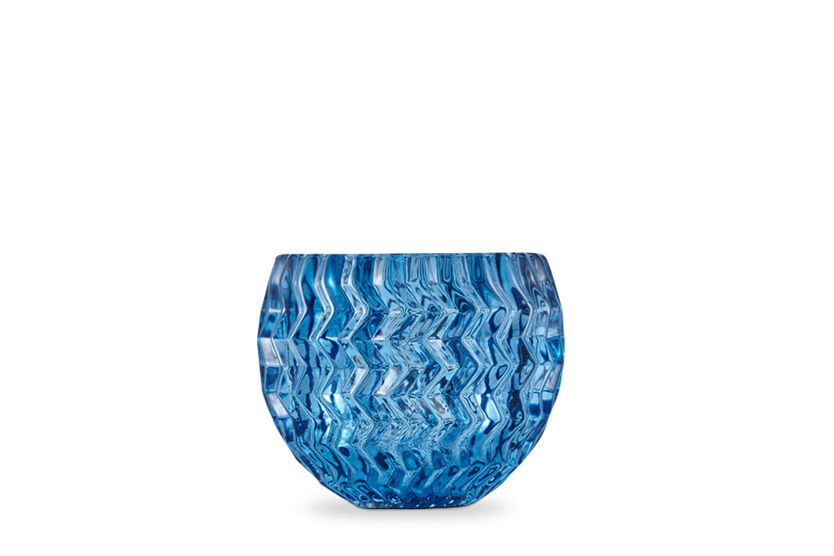 Świecznik BROMEO niebieski / Ø10/ h8 / szkło