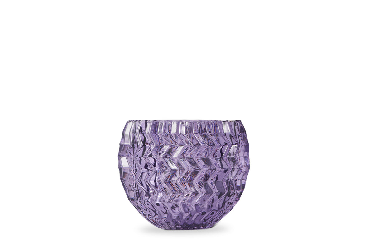 Świecznik BROMEO fioletowy / Ø8/ h7 / szkło