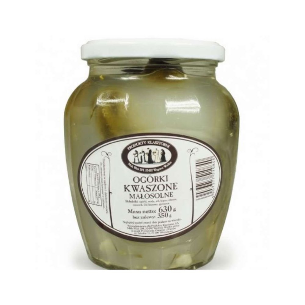 Ogórki kwaszone małosolne 630 g / 350 g Produkty Klasztorne