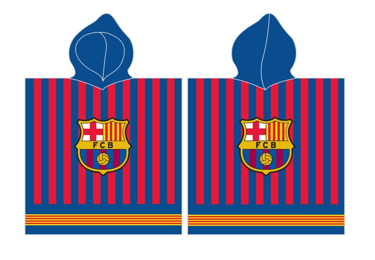 Ponczo Fc Barcelona Ręcznik Kąpielowy Z Kapturem