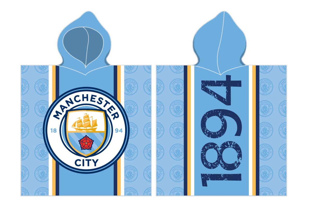 Poncho dla dzieci 60x120 Manchester City Herb 1701