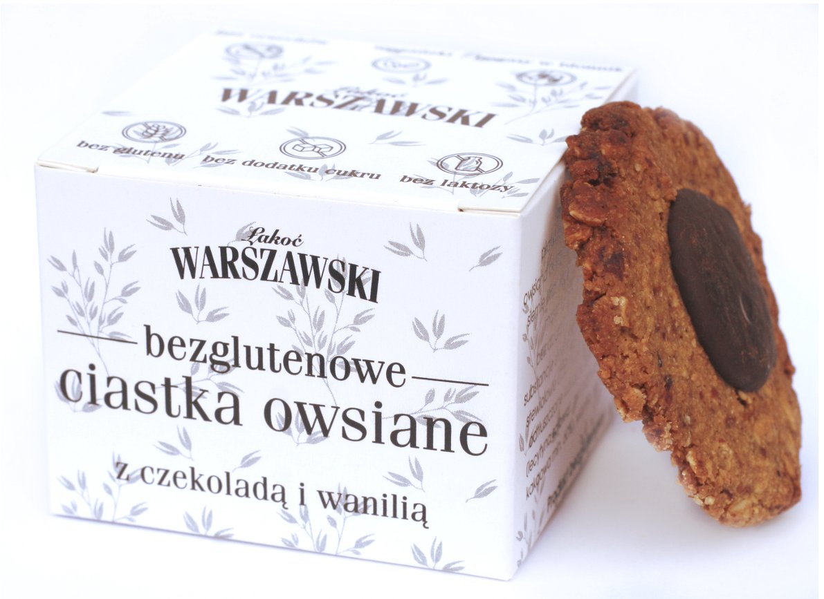 BATON WARSZAWSKI ŁAKOĆ WARSZAWSKI - Ciastka owsiane z czekoladą i wanilią bezglutenowe 150g Z11BATLAKCI