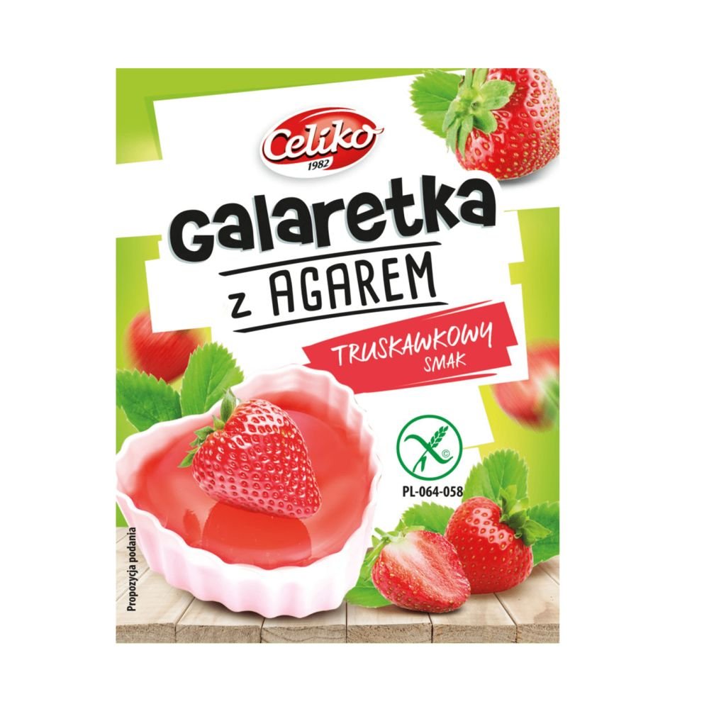 Celiko Bezglutenowa galaretka truskawkowa z agarem 45g