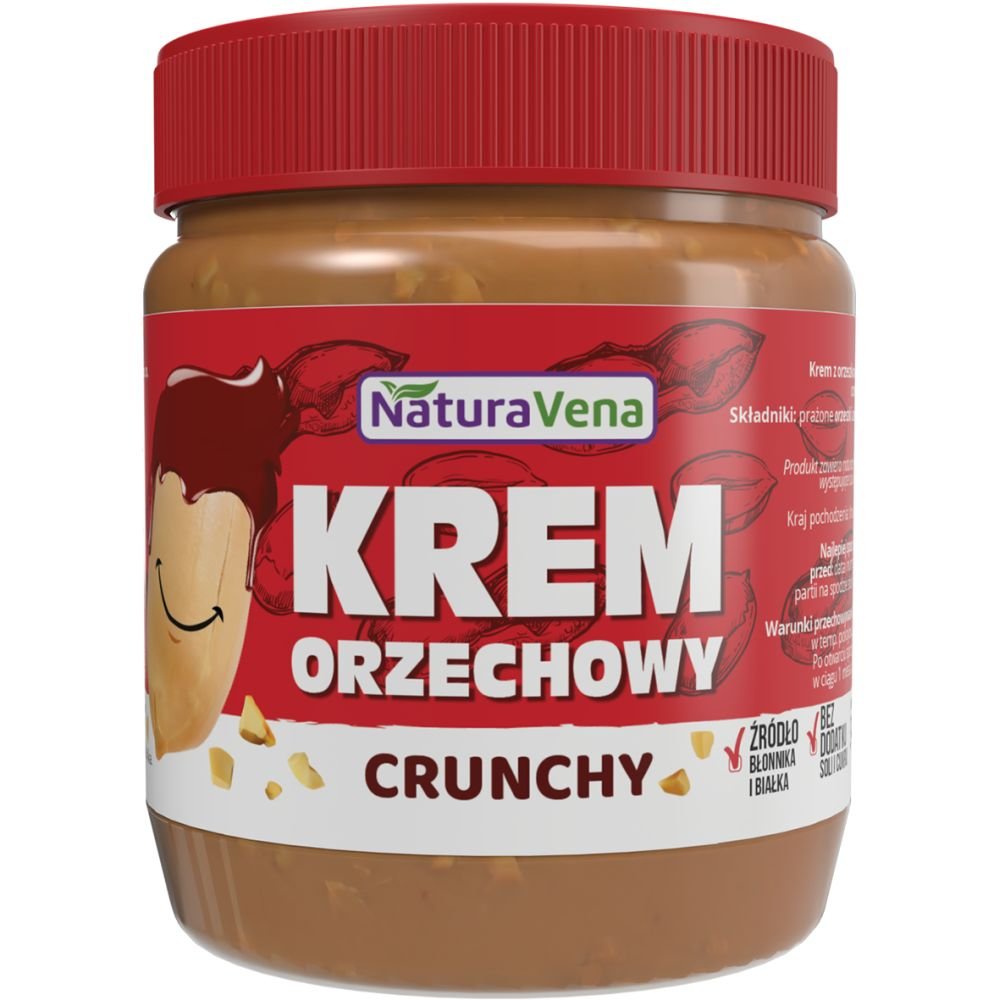 NATURAVENA Krem orzechowy crunchy 100% bez soli/cukru 340g - Naturavena 5902367400422