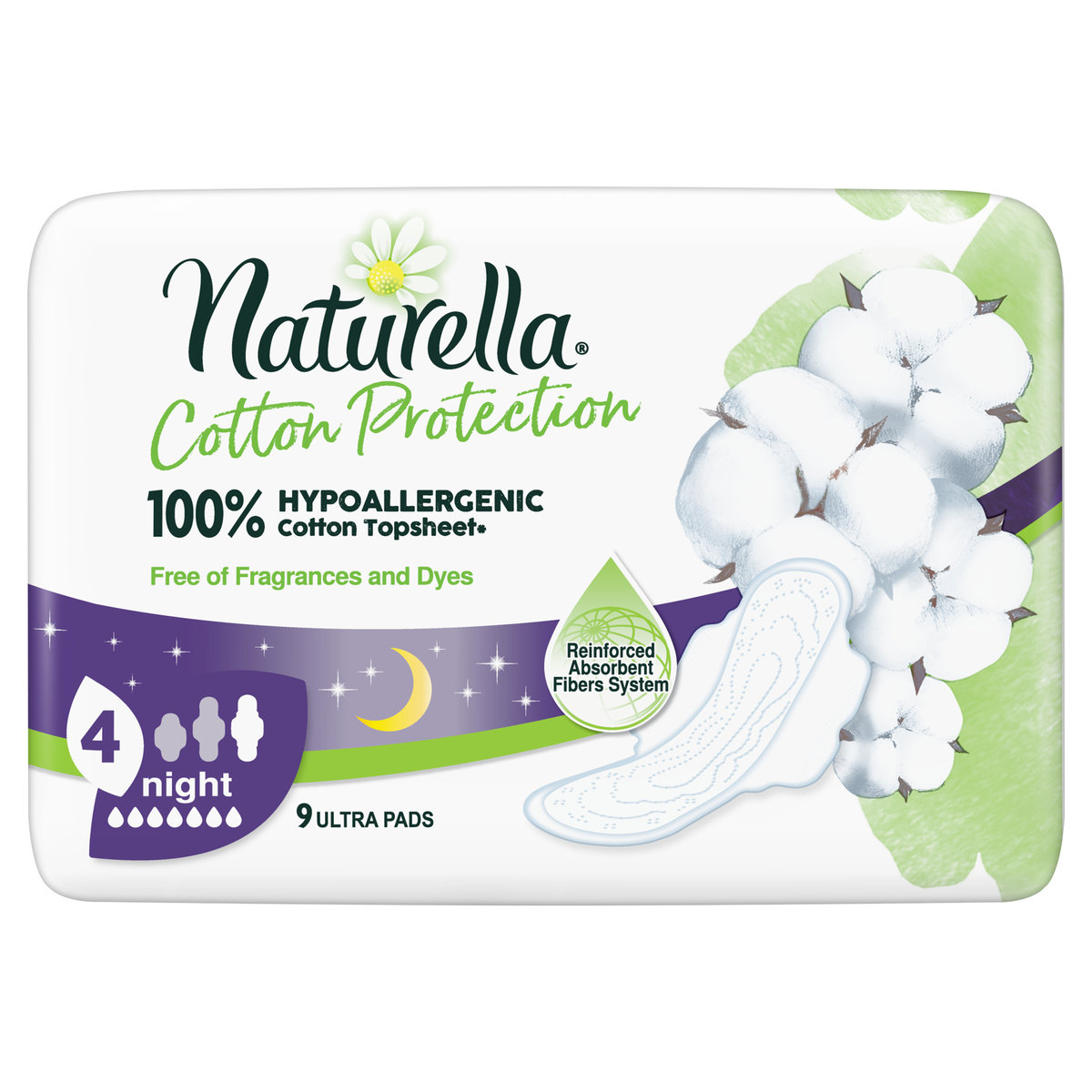 Naturella COTTON PROTECTION Podpaski ze skrzydełkami NIGHT, 9 szt 8001841658117