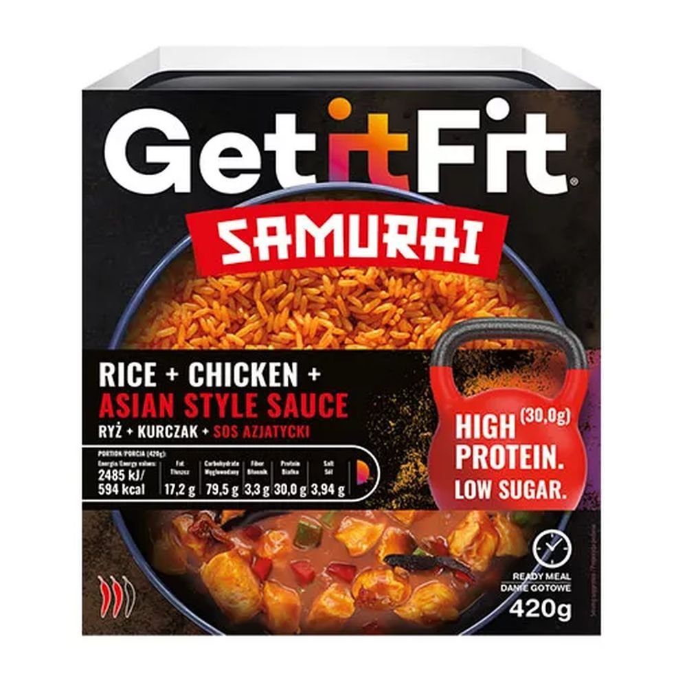Ryż z kurczakiem i z sosem azjatyckim 420 g GetitFit M00-57B7-185B1