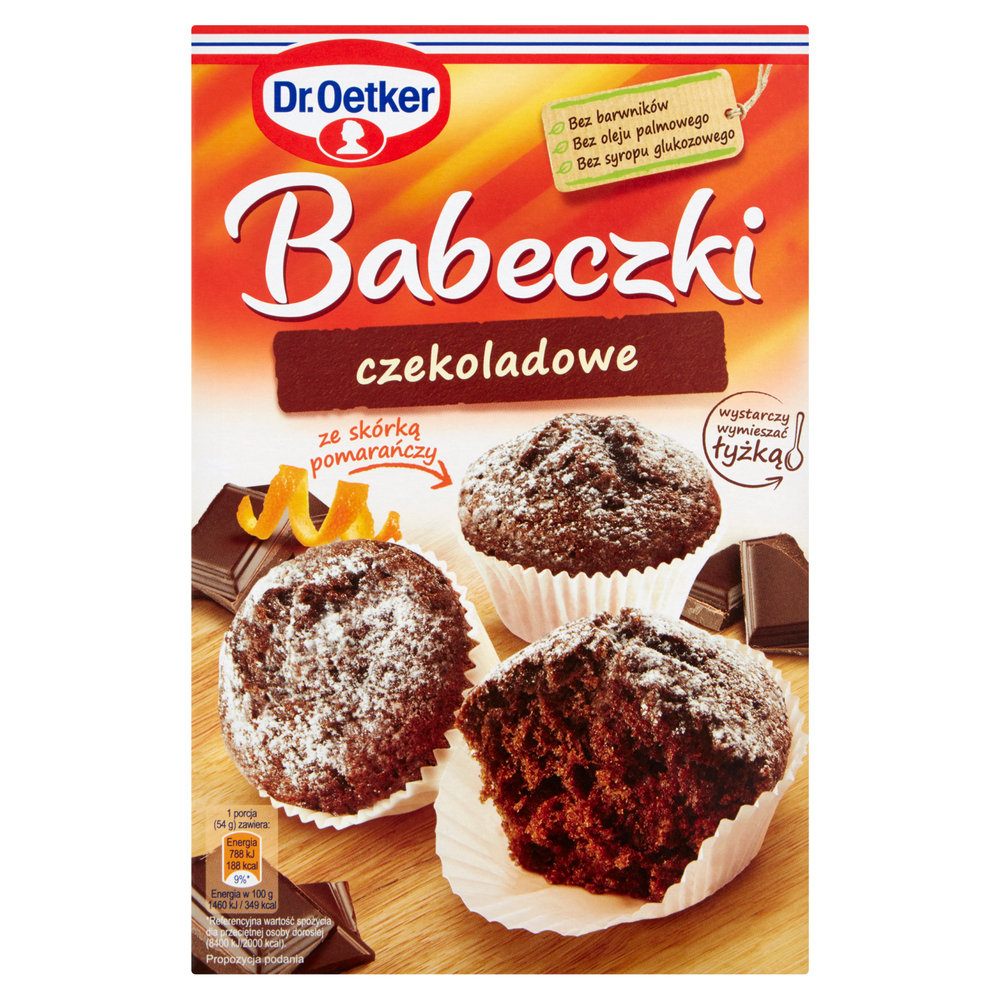 Dr. Oetker Babeczki czekoladowe ze skórką pomarańczy 335 g Dr. Oetker