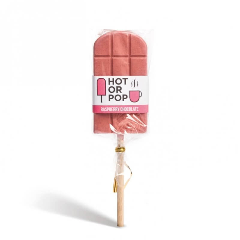 Lizak Czekolada biała z maliną - czekolada na gorąco lub pyszny lizak w jednym, prezent na każdą okazję