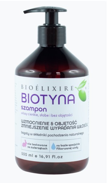 Bioelixire Szampon biotyna - włosy cienkie 500ml