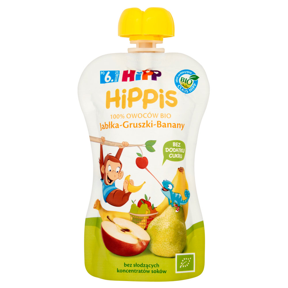 Hipp Jabłka-Gruszki-Banany Mus owocowy po 6. miesiącu BIO