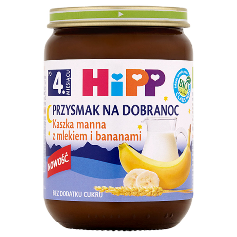 Hipp PRZYSMAK NA DOBRANOC KASZKA MANNA Z MLEKIEM I BANANAMI HIPP BIO 190G 25906736