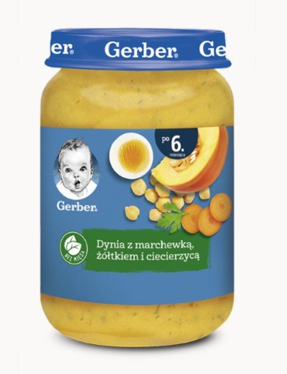 Gerber Nestlé Dynia z marchewką, żółtkiem i ciecierzycą po 6 miesiącu 190 g 1137255