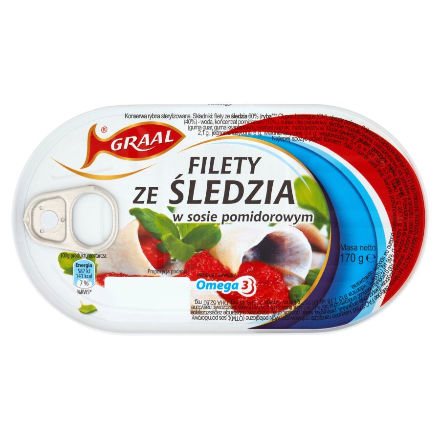 Graal FILETY ZE ŚLEDZIA W SOSIE POMIDOROWYM GRAAL 170 G zakupy dla domu i biura! 39140405