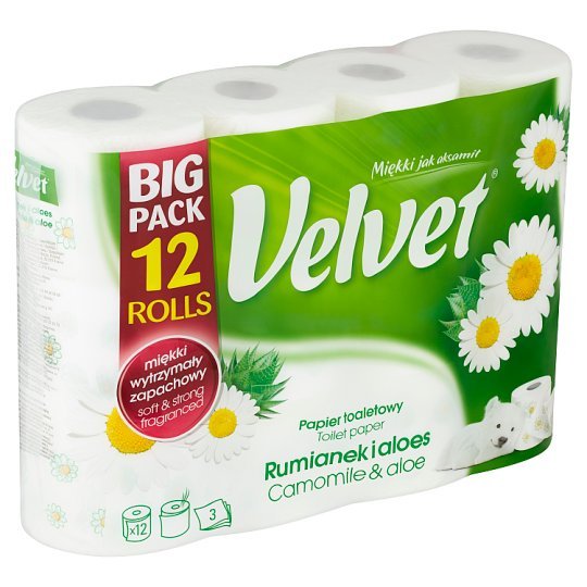 Velvet Rumianek i Aloes papier toaletowy 12 rolek