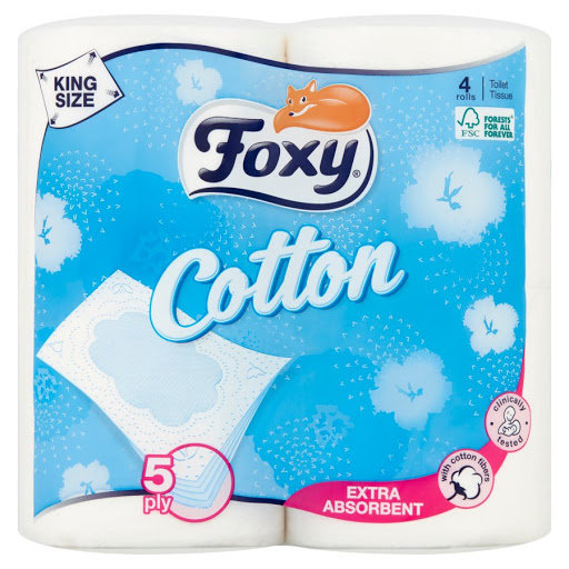 Foxy Cotton Papier toaletowy King Size 5 warstw 4szt