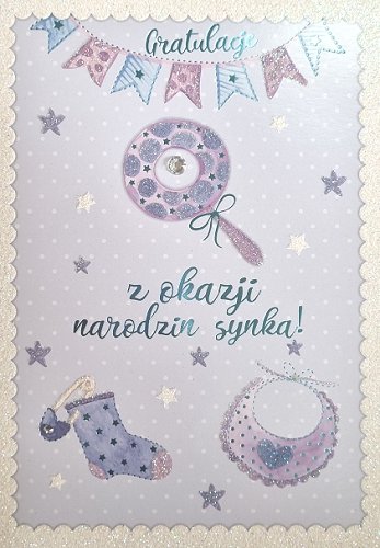 Karnet z gratulacjami na narodziny syna  GM 712