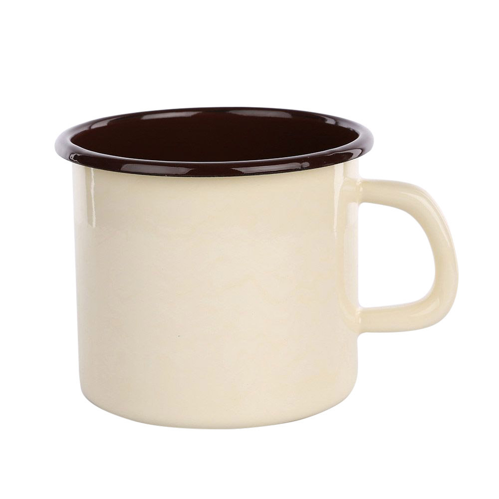 Silesia Emalia Rybnik KUBEK EMALIOWANY 1,25L ŚR.12CM WYS.11,5CM KREM/ CIEMNY ŚRODEK