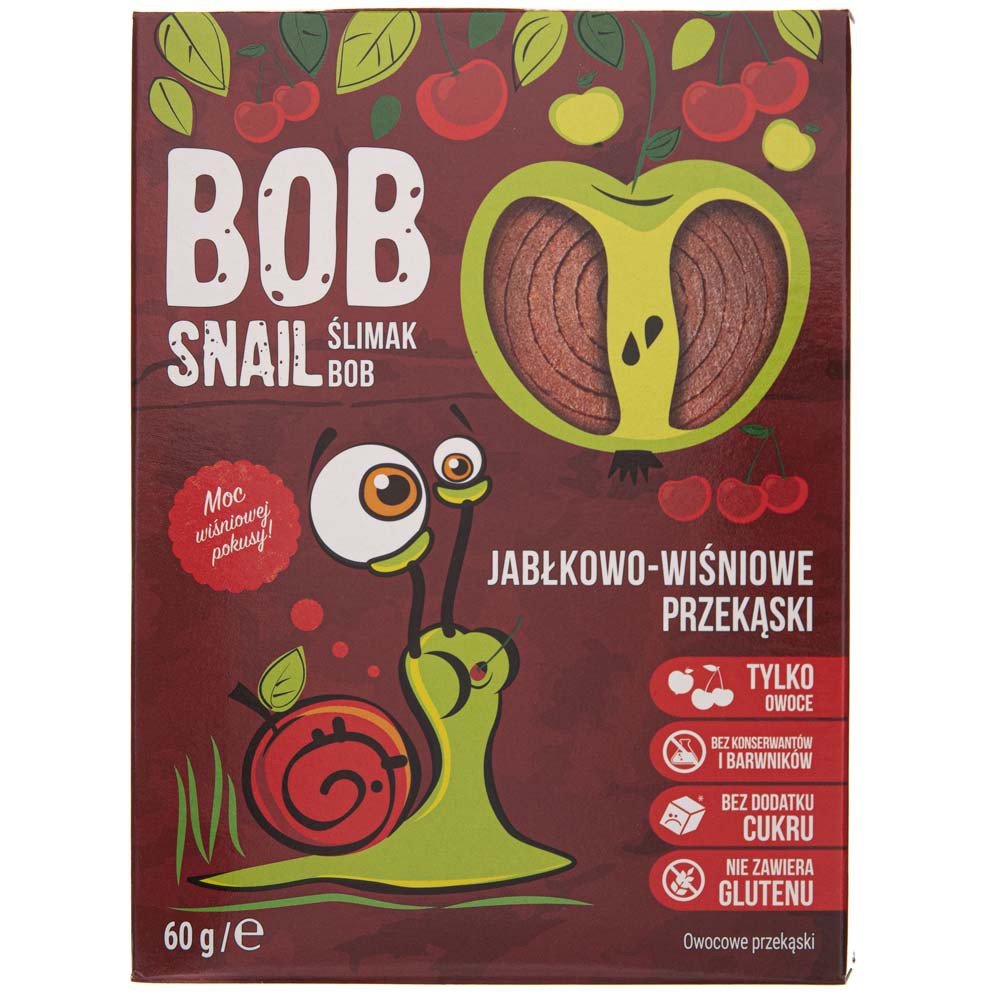 Bob Snail Przekąski jabłkowo - wiśniowe 60 g