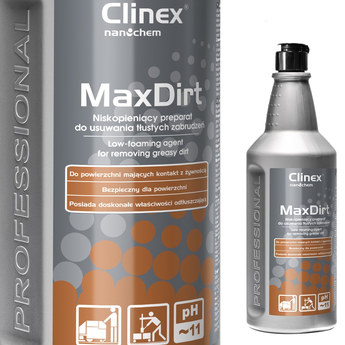 Clinex Preparat do usuwania tłustych zabrudzeń 4 Max Dirt 1L PLP.065