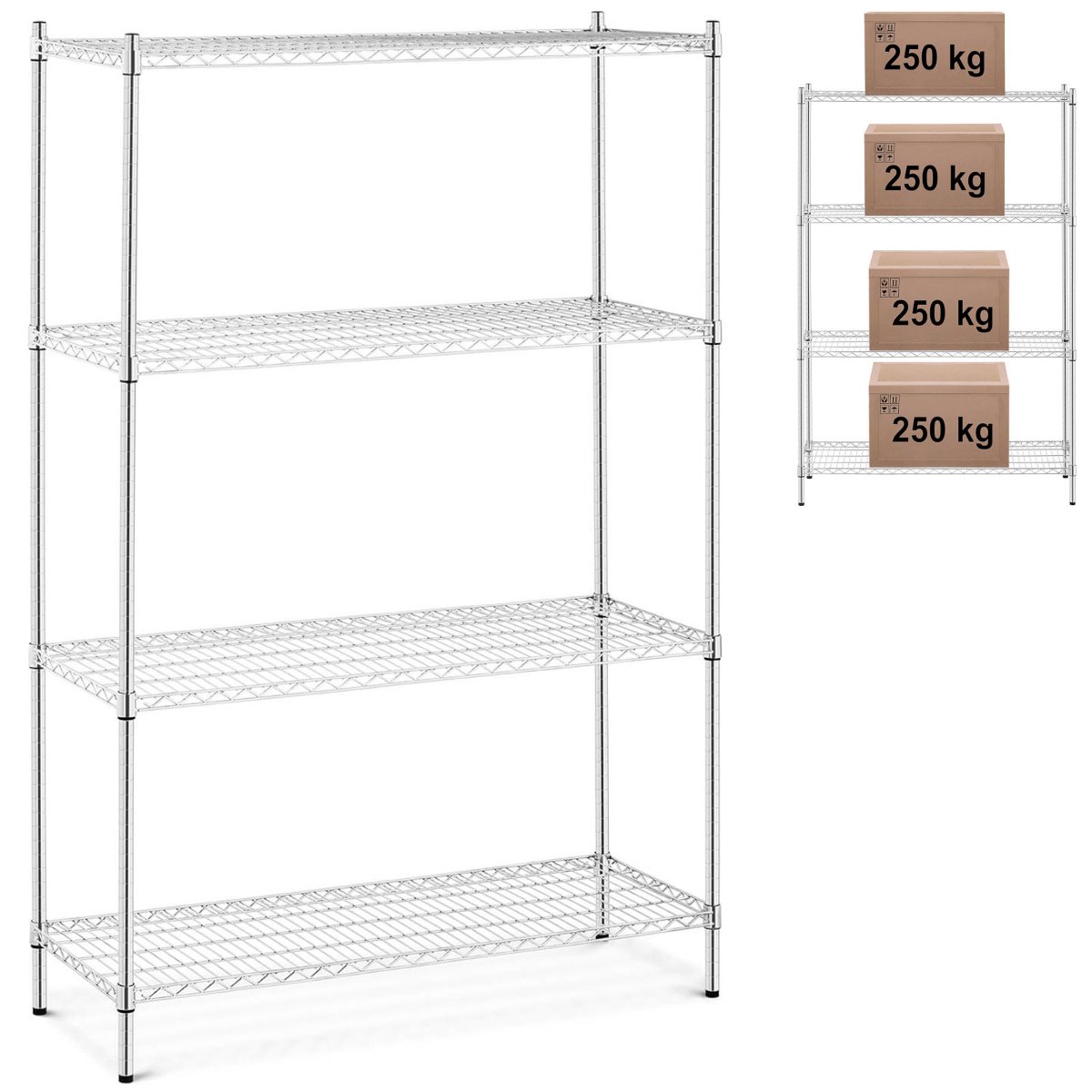 Royal Catering Regał metalowy - druciany - 1200 x 450 x 1800 mm 10011856 RCMR-1800P46 10011856 RCMR-1800P46