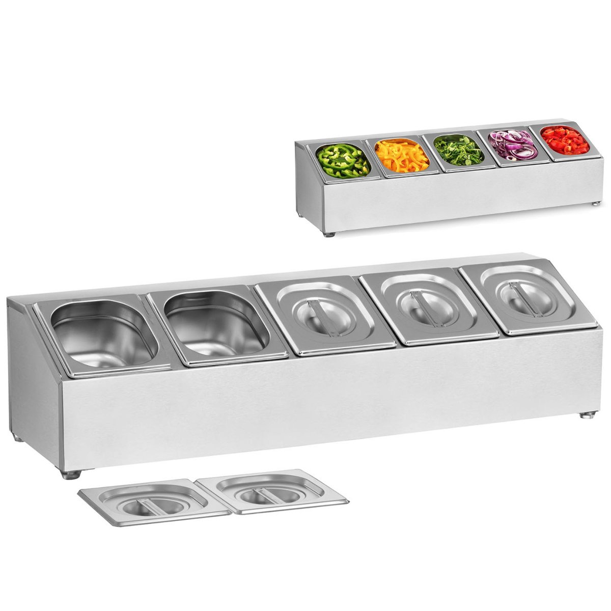 Royal Catering Ekspozytor na pojemniki GN 1/6 - 5 pojemników GN RCPN 5 RCPN 5