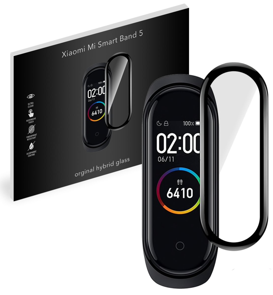 Grizz Szkło hybrydowe 3D do Xiaomi Mi Band 5