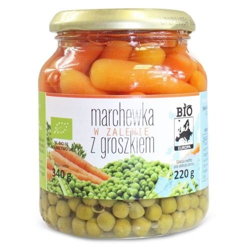 Bio Europa MARCHEWKA W ZALEWIE Z GROSZKIEM W SŁOIKU BIO 340 g (220 g)-