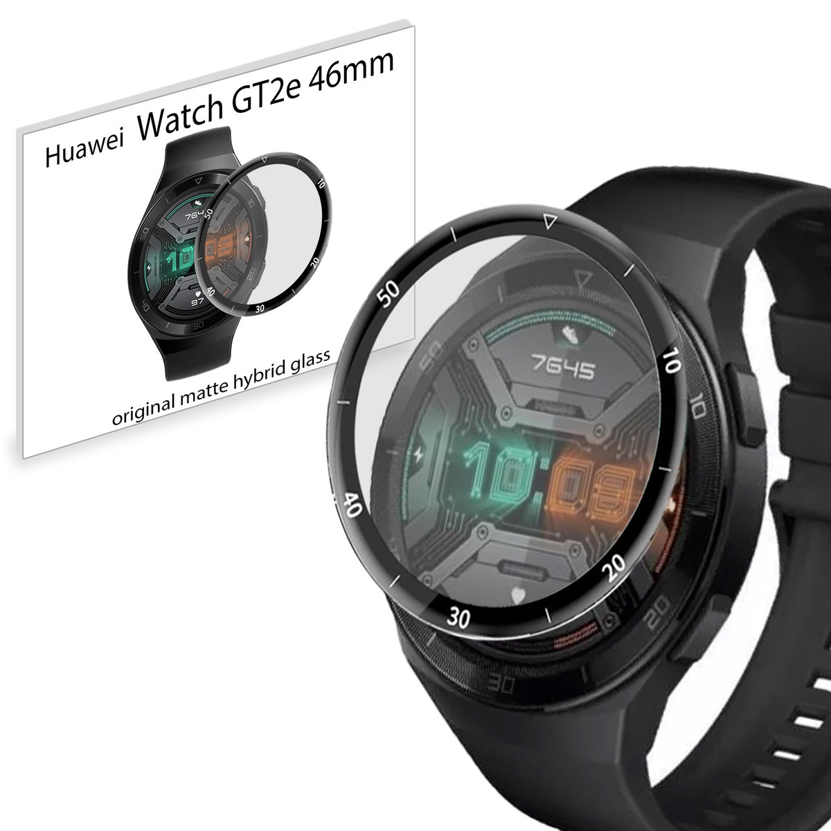 Grizz SZKŁO matowe hybrydowe 3D do Huawei Watch GT2e 46mm