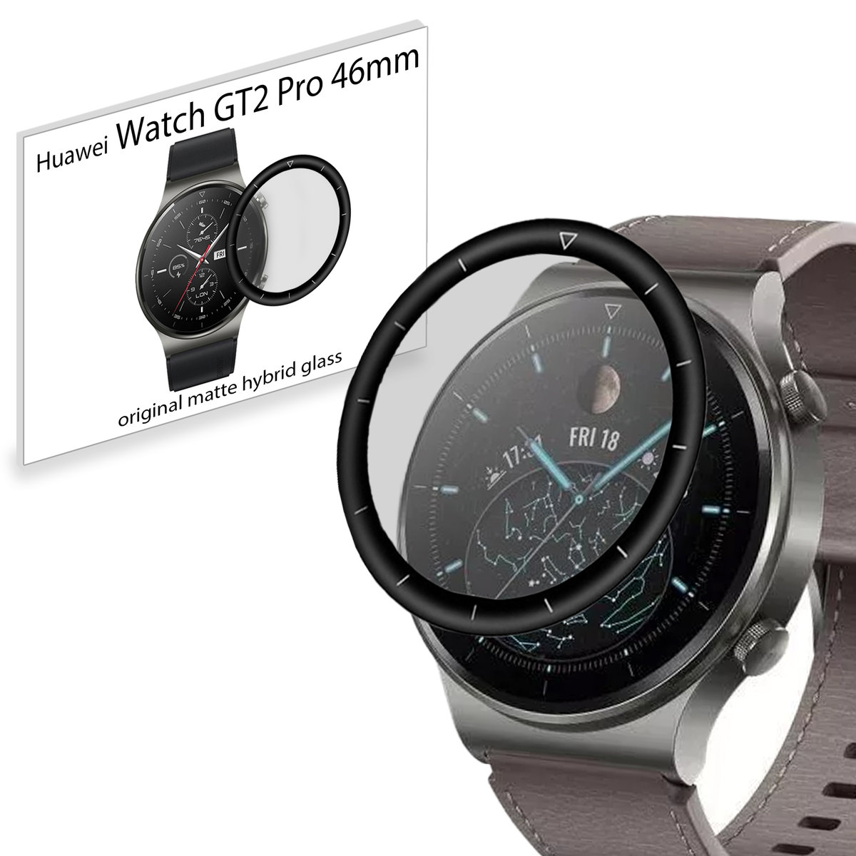 Grizz SZKŁO matowe hybrydowe 3D do Huawei Watch GT2 Pro 46mm