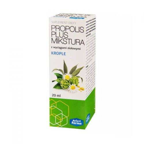 Propolis Plus Mikstura z wyciągami ziołowymi krople 20ml Apipol Farma