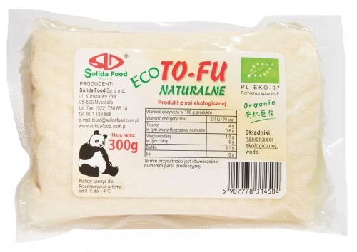 Solida Food (tofu sojowe, kasztany gotowane) SEREK TOFU NATURALNY BIO 300 g-SOLI
