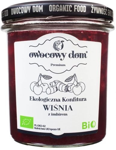 Owocowy Dom KONFITURA WIŚNIA Z IMBIREM BIO 300 g- OWOCOWY