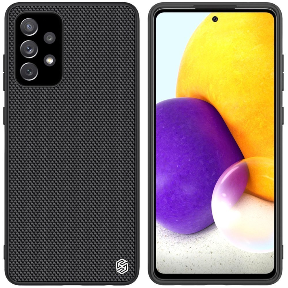 Nillkin Textured Case wytrzymałe wzmocnione etui z żelową ramką i nylonem na tyle Samsung Galaxy A72 4G czarny